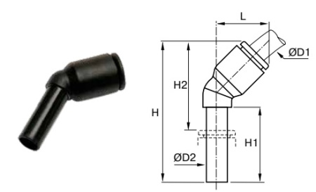 45° PLUG-IN D3/8