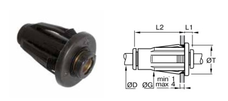 BULKHEAD FIT'G QUICKFIT 4MM